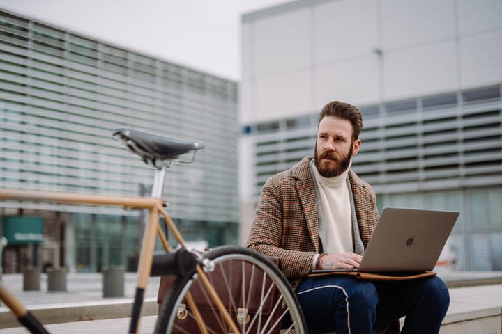 Urban Businessman Embraces Remote Work With Style